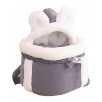 sac de transport chaud pour animaux de compagnie petit chat chiens sac à dos cage d'hiver en peluche pour animaux de compagnie , gris,moins de 6 kg