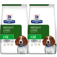 hill's prescription diet r/d croquettes chien weight reduction 2x10 kg