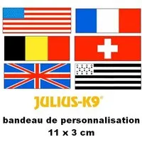 bandes de personnalisation (drapeaux) 11 x 3 cm pour harnais julius k-9