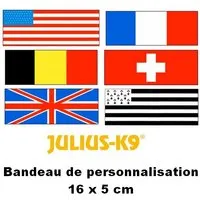 bandes de personnalisation (drapeaux) 16 x 5 cm pour harnais julius k-9