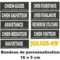 bandes de personnalisation (type utilitaire) 16 x 5 cm pour harnais julius k-9
