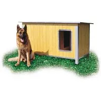 niche bois confort isolee toit incliné pour chien et chat