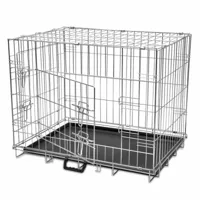 cage en métal pliable pour chien m - noir