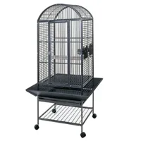 strong cage pour perroquet villa minerva gris métallisé 46x46x144 cm