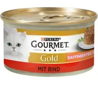 24x85g boeuf recettes raffinées bœuf gold gourmet - nourriture pour chat