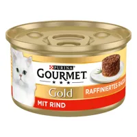 48x85g bœuf recettes raffinées gold gourmet - nourriture pour chat