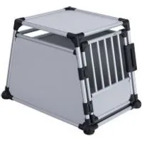 cage taille l transport pour chien aluminium gris clair l63 p90 h65 cm trixie - cage pour chien