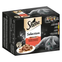 96x85g délicatesse en gelée : variations de volaille sheba - nourriture pour chat