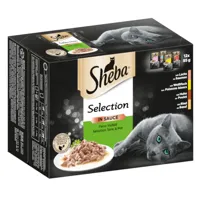 96x85g sélection en sauce : fine composition sheba - nourriture pour chat