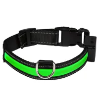 collier lumineux à led eyenimal, vert pour chien, taille l: tour de cou 50-65 cm, l25mm