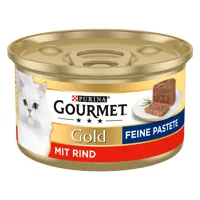 24x85g les mousselines : bœuf gold gourmet nourriture humide pour chat