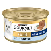 24x85g les mousselines : thon gold gourmet nourriture humide pour chat