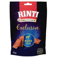 3 x 50 g rinti singlefleisch exclusive snack ross pur hundefutter