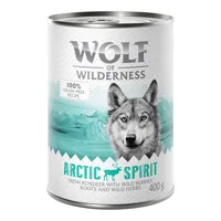6x400g arctic spirit renne 0% céréales wolf of wilderness - nourriture pour chien