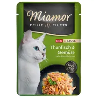 lot miamor filets fins en sauce 24 x 100 g pour chat - thon, légumes